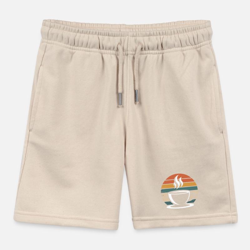 Vintage Coffee Design Kids Organic Sweat Shorts by Stanley/Stella