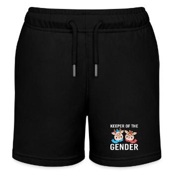Keeper of the Gender Reveal - Kids Organic Sweat Shorts by Stanley/Stella - black - Front