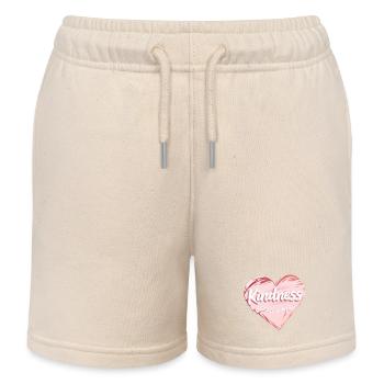 Herz mit Botschaft für Freundlichkeit in englisch - Kinder Organic Joggingshorts Mini Bolter von Stanley/Stella - Natur - Vorne