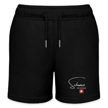Schweizer Stolz, schlankes, minimalistisches Design - Kinder Organic Joggingshorts Mini Bolter von Stanley/Stella - Schwarz - Vorne