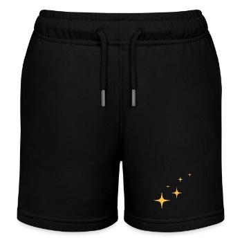 Funkeln - Glitzer - Sterne - Kinder Organic Joggingshorts Mini Bolter von Stanley/Stella - Schwarz - Vorne