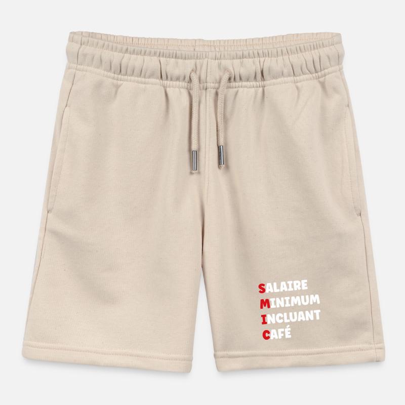 Minimum Wage Including Coffee SMIC Kids Organic Sweat Shorts by Stanley/Stella