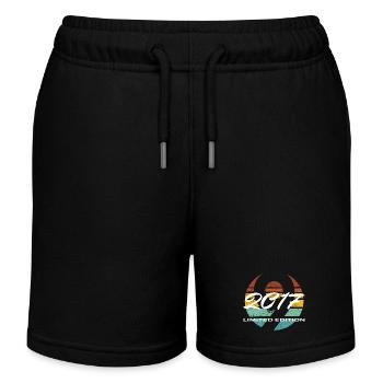 9th Birthday 2017 Boys and Girls Gift - Kids Organic Sweat Shorts by Stanley/Stella - black - Front