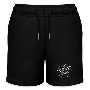 Karneval Narrenkappe modern mit Sternen & Konfetti - Kinder Organic Joggingshorts Mini Bolter von Stanley/Stella - Schwarz - Vorne