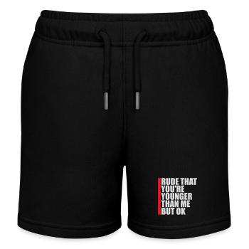 Rude that you're younger than me but ok Birthday - Kids Organic Sweat Shorts by Stanley/Stella - black - Front