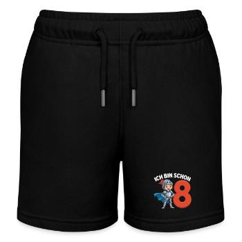 8. Geburtstag Junge Ritter 8 Jahre - Kinder Organic Joggingshorts Mini Bolter von Stanley/Stella - Schwarz - Vorne