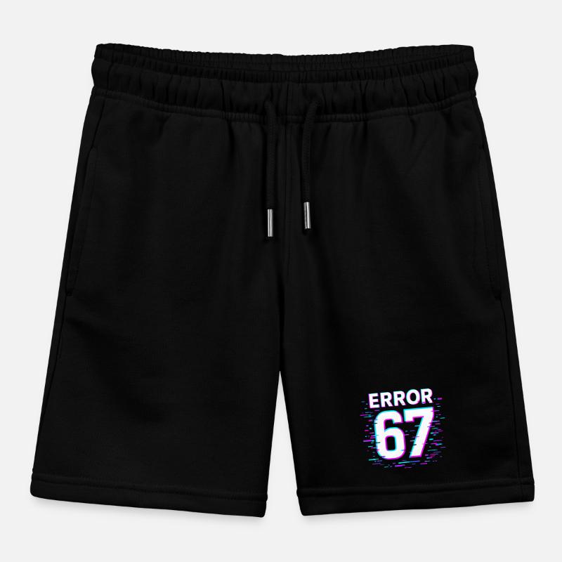 Idée de cadeau Error 67 Six Seven Glitch Cyber Meme Short de jogging enfant bio Stanley/Stella