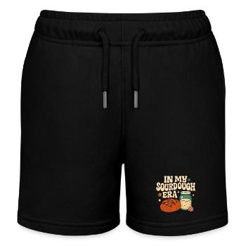 Backen Bäckerin Sauerteig In My Sourdough Era - Kinder Organic Joggingshorts Mini Bolter von Stanley/Stella - Schwarz - Vorne
