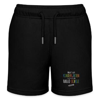 Mach’s gut Kindergarten Hallo Schule  - Kinder Organic Joggingshorts Mini Bolter von Stanley/Stella - Schwarz - Vorne