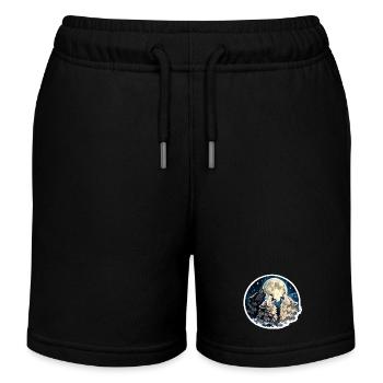 Triadenwolf im Mondlicht - Kinder Organic Joggingshorts Mini Bolter von Stanley/Stella - Schwarz - Vorne