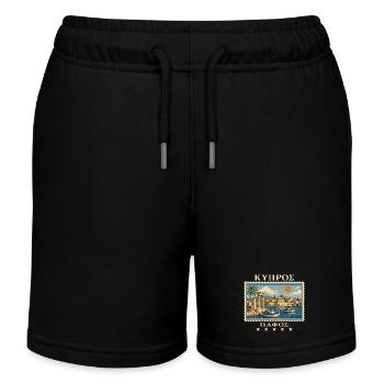 Zypern Paphos Vintage Reisemarke - Kinder Organic Joggingshorts Mini Bolter von Stanley/Stella - Schwarz - Vorne