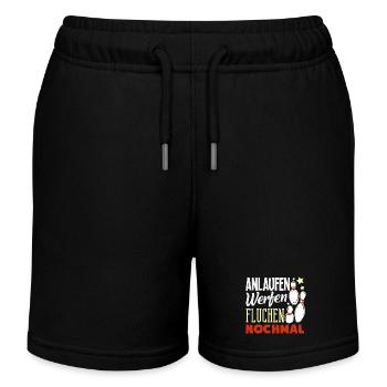 Anlaufen Werfen Fluchen Bowling - Kinder Organic Joggingshorts Mini Bolter von Stanley/Stella - Schwarz - Vorne