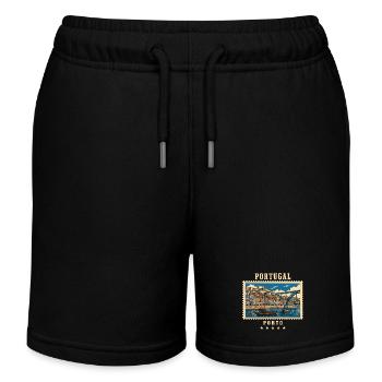 Portugal Porto Vintage Reisemarke - Kinder Organic Joggingshorts Mini Bolter von Stanley/Stella - Schwarz - Vorne