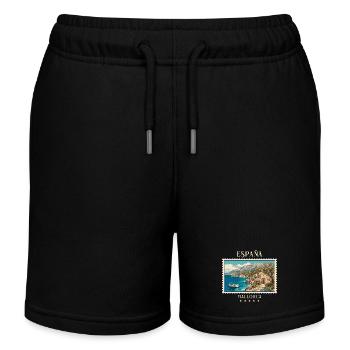 Spanien Mallorca Vintage Reisemarke - Kinder Organic Joggingshorts Mini Bolter von Stanley/Stella - Schwarz - Vorne