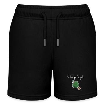 Schräger Vogel – Lustiger Cartoon Spruch - Kinder Organic Joggingshorts Mini Bolter von Stanley/Stella - Schwarz - Vorne