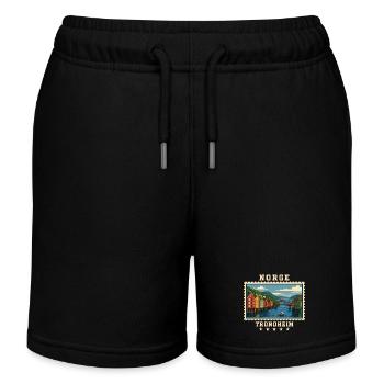 Norwegen Trondheim Vintage Reisemarke - Kinder Organic Joggingshorts Mini Bolter von Stanley/Stella - Schwarz - Vorne