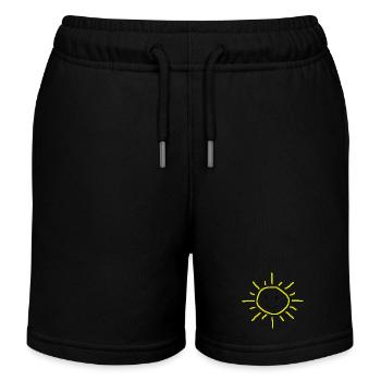 Niedliche lächelnde Sonne – Doodle - Kinder Organic Joggingshorts Mini Bolter von Stanley/Stella - Schwarz - Vorne