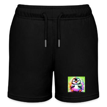 penguin - Kids Organic Sweat Shorts by Stanley/Stella - black - Front