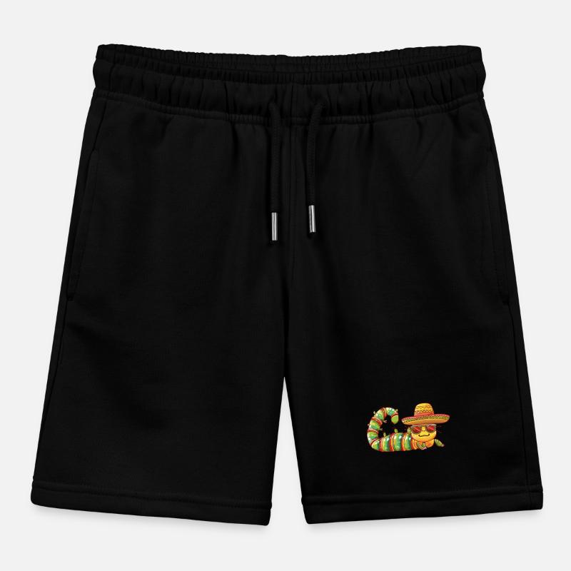 Worm Funny Sombrero Kids Organic Sweat Shorts by Stanley/Stella