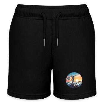 Nix wie raus - in die Natur - auf die Berge. Frau - Kinder Organic Joggingshorts Mini Bolter von Stanley/Stella - Schwarz - Vorne