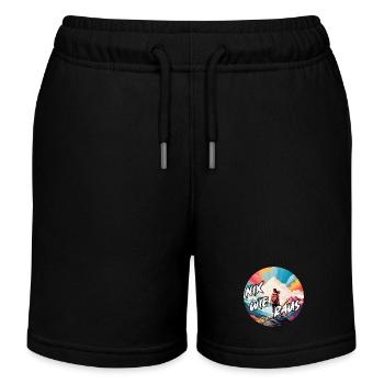 Nix wie raus - in die Natur - auf die Berge - Kinder Organic Joggingshorts Mini Bolter von Stanley/Stella - Schwarz - Vorne