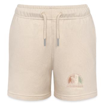 Incomparable since November 1955 69 Anniversary - Kids Organic Sweat Shorts by Stanley/Stella - soft Ecru - Front