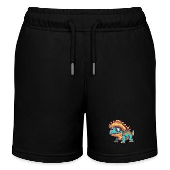 Dinosaurier stegosaurus Sombrero - Kinder Organic Joggingshorts Mini Bolter von Stanley/Stella - Schwarz - Vorne