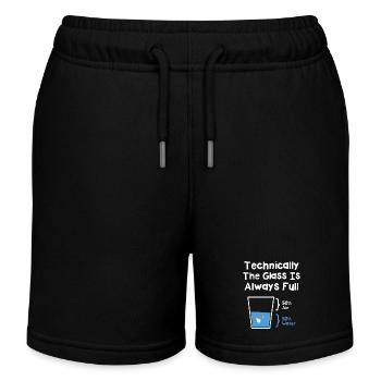 Technically The Glass Is Always Full - Kids Organic Sweat Shorts by Stanley/Stella - black - Front