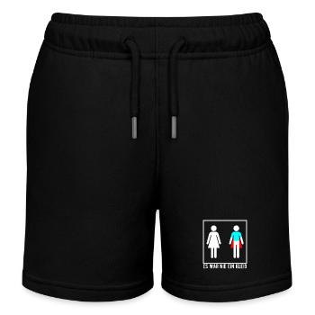 Es war nie ein Kleid – Immer ein Superhelden-Cape - Kinder Organic Joggingshorts Mini Bolter von Stanley/Stella - Schwarz - Vorne