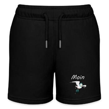 Moin - Möwe mit Winterkleidung macht Möwenschiss - Kinder Organic Joggingshorts Mini Bolter von Stanley/Stella - Schwarz - Vorne