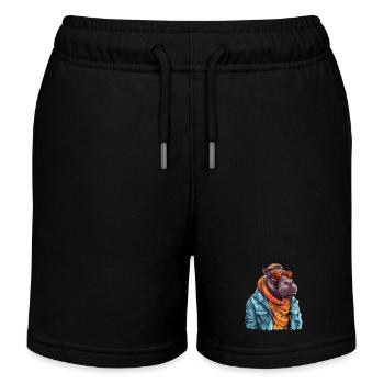Nilpferd-Graffiti. Verborgene Stärke und Macht. - Kinder Organic Joggingshorts Mini Bolter von Stanley/Stella - Schwarz - Vorne