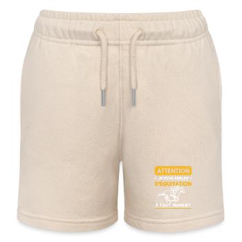 I can talk about horseback riding at any time - Kids Organic Sweat Shorts by Stanley/Stella - soft Ecru - Front