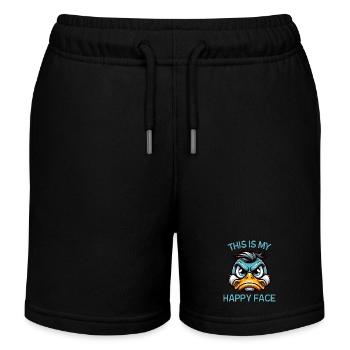 Mon visage de canard heureux - Short de jogging enfant bio Stanley/Stella - noir - Devant