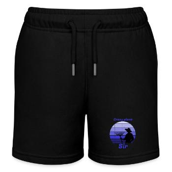 crazy plant sir, dad, passionate gardener - Kids Organic Sweat Shorts by Stanley/Stella - black - Front