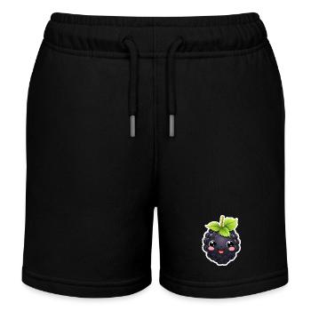 Brombeere kawaii süß - Kinder Organic Joggingshorts Mini Bolter von Stanley/Stella - Schwarz - Vorne