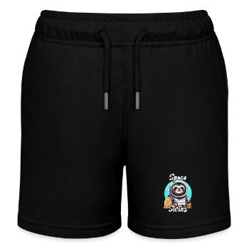 Space Sloths - Faultier Astronaut - Kinder Organic Joggingshorts Mini Bolter von Stanley/Stella - Schwarz - Vorne