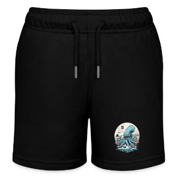Vintage Kraken Sea Monster Japon Style esthétique - Short de jogging enfant bio Stanley/Stella - noir - Devant