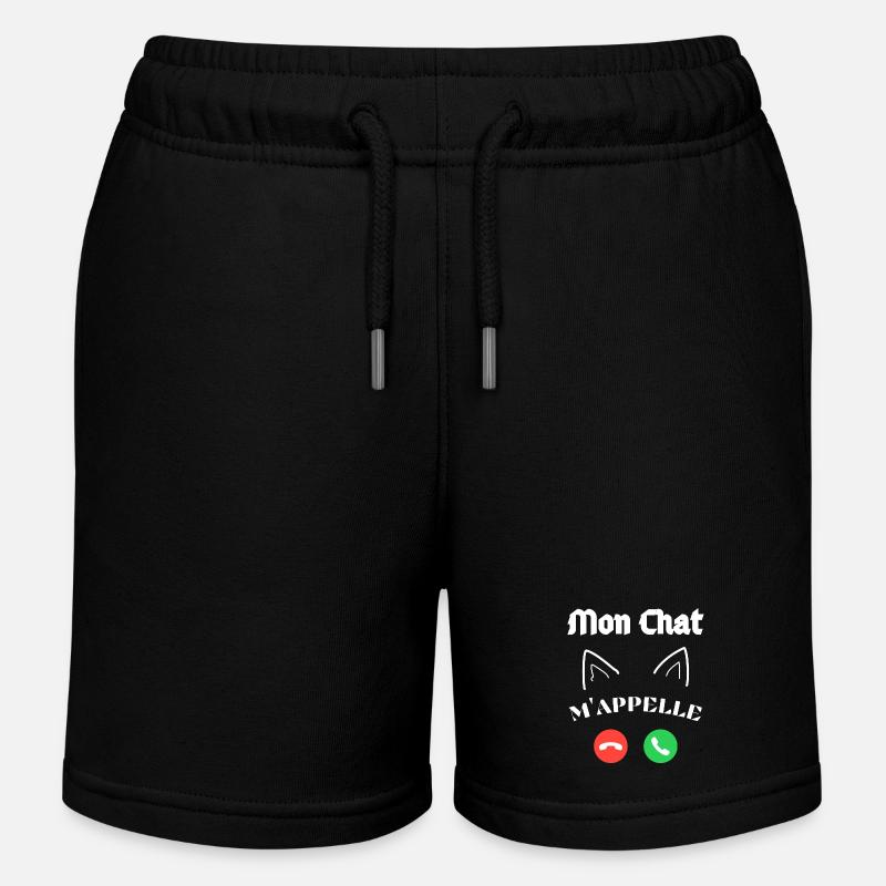 Je n'ai pas le Temp - Mon Chat m'appelle - Short de jogging enfant bio Stanley/Stella - noir