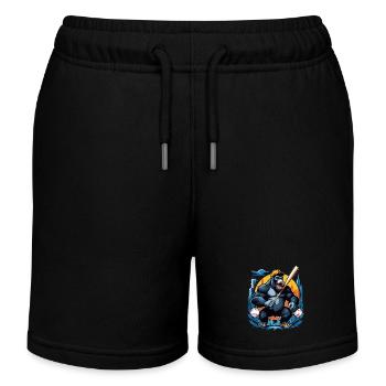 Gorilla mit Goldkette - Kinder Organic Joggingshorts Mini Bolter von Stanley/Stella - Schwarz - Vorne
