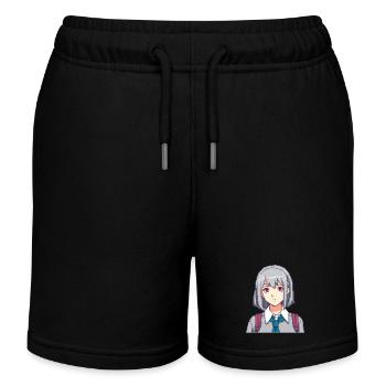 Charme d’écolière Pixel - Short de jogging enfant bio Stanley/Stella - noir - Devant