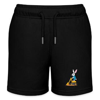 Lapin de Pâques Excavatrice Conducteur Drôle Oeufs De Pâques Creuser - Short de jogging enfant bio Stanley/Stella - noir - Devant