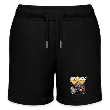 Super-héros - Short de jogging enfant bio Stanley/Stella - noir - Devant