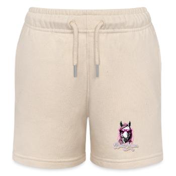 Mama Pferd Stilvolle Pferdeliebe Design - Kinder Organic Joggingshorts Mini Bolter von Stanley/Stella - Natur - Vorne