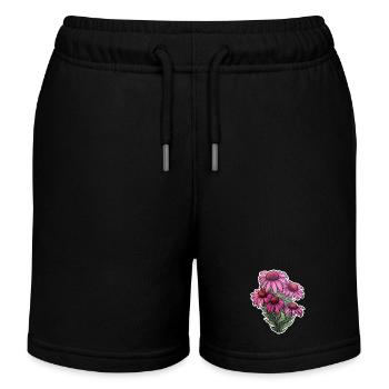 Echinacea - Kids Organic Sweat Shorts by Stanley/Stella - black - Front