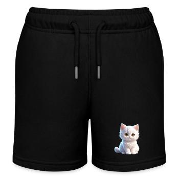 Mignon minou blanc - Short de jogging enfant bio Stanley/Stella - noir - Devant