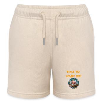 TIME TO WAKE UP - Kids Organic Sweat Shorts by Stanley/Stella - soft Ecru - Front