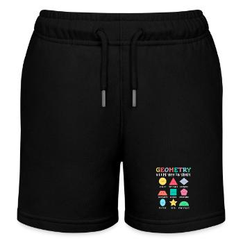 Formes géométriques avec des dictons positifs - Short de jogging enfant bio Stanley/Stella - noir - Devant
