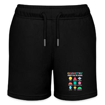 Formes géométriques avec des dictons positifs - Short de jogging enfant bio Stanley/Stella - noir - Devant