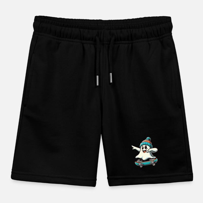 Skateboaring Dabbing Ghost Skateboard Dab Kids Organic Sweat Shorts by Stanley/Stella