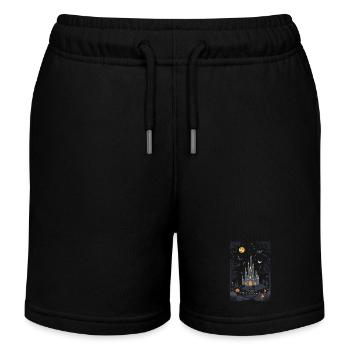 Spooky Haunted Castle Magical Haunted Castle - Kids Organic Sweat Shorts by Stanley/Stella - black - Front